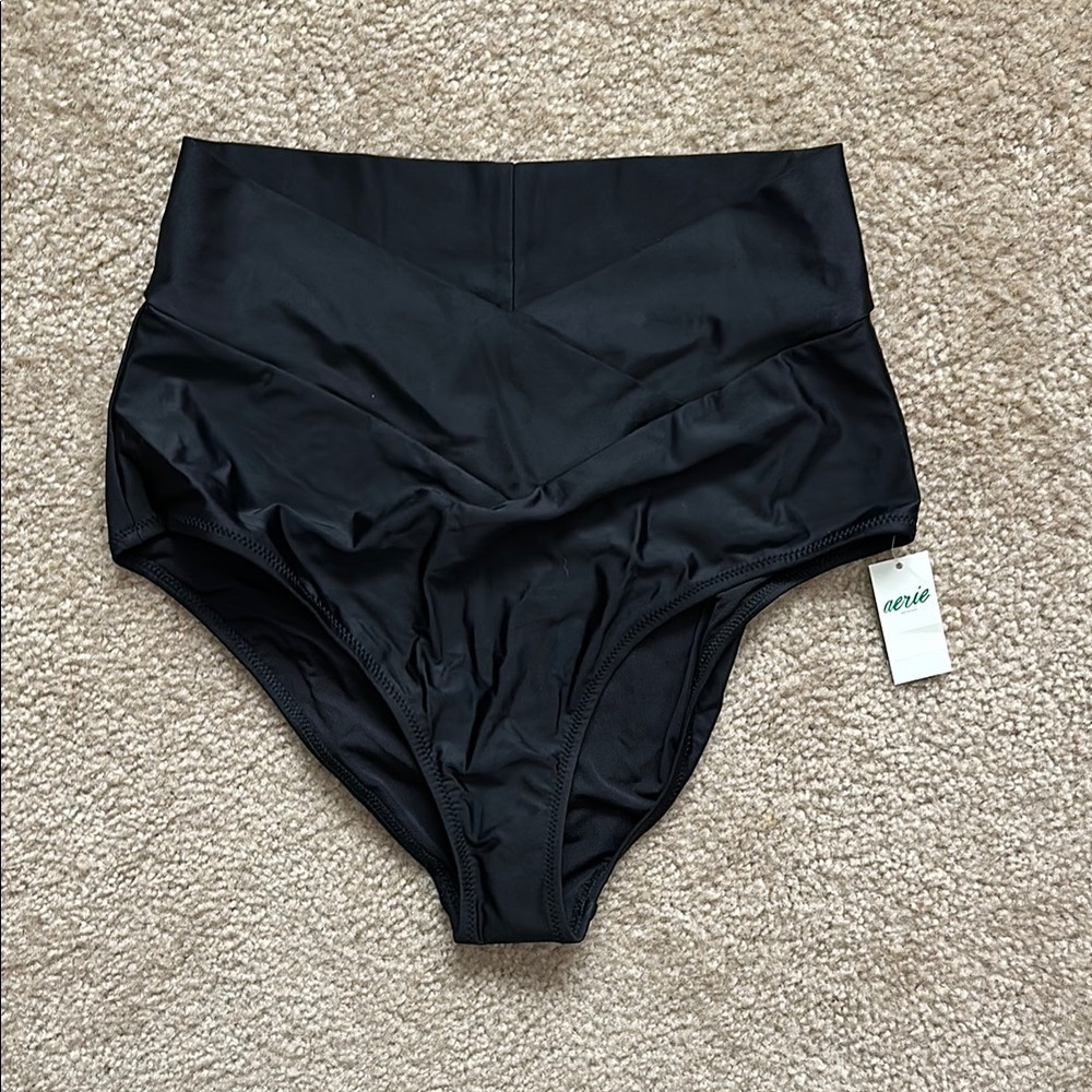 Aerie High-Waisted Black Swim Bottoms